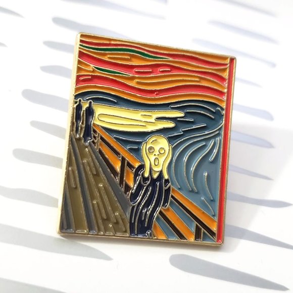 The Scream Edvard Munch Pin Badge Brooch - Picture 1 of 3